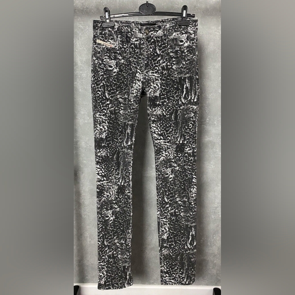 Diesel Black and White print Corduroy Jeans - Picture 1 of 3